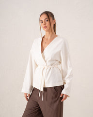 Wrap Criss Cross Belted Jacket