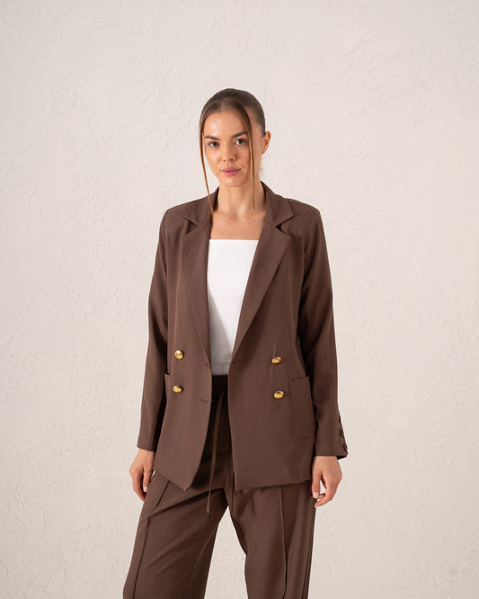 Relaxed Double-Breasted Blazer