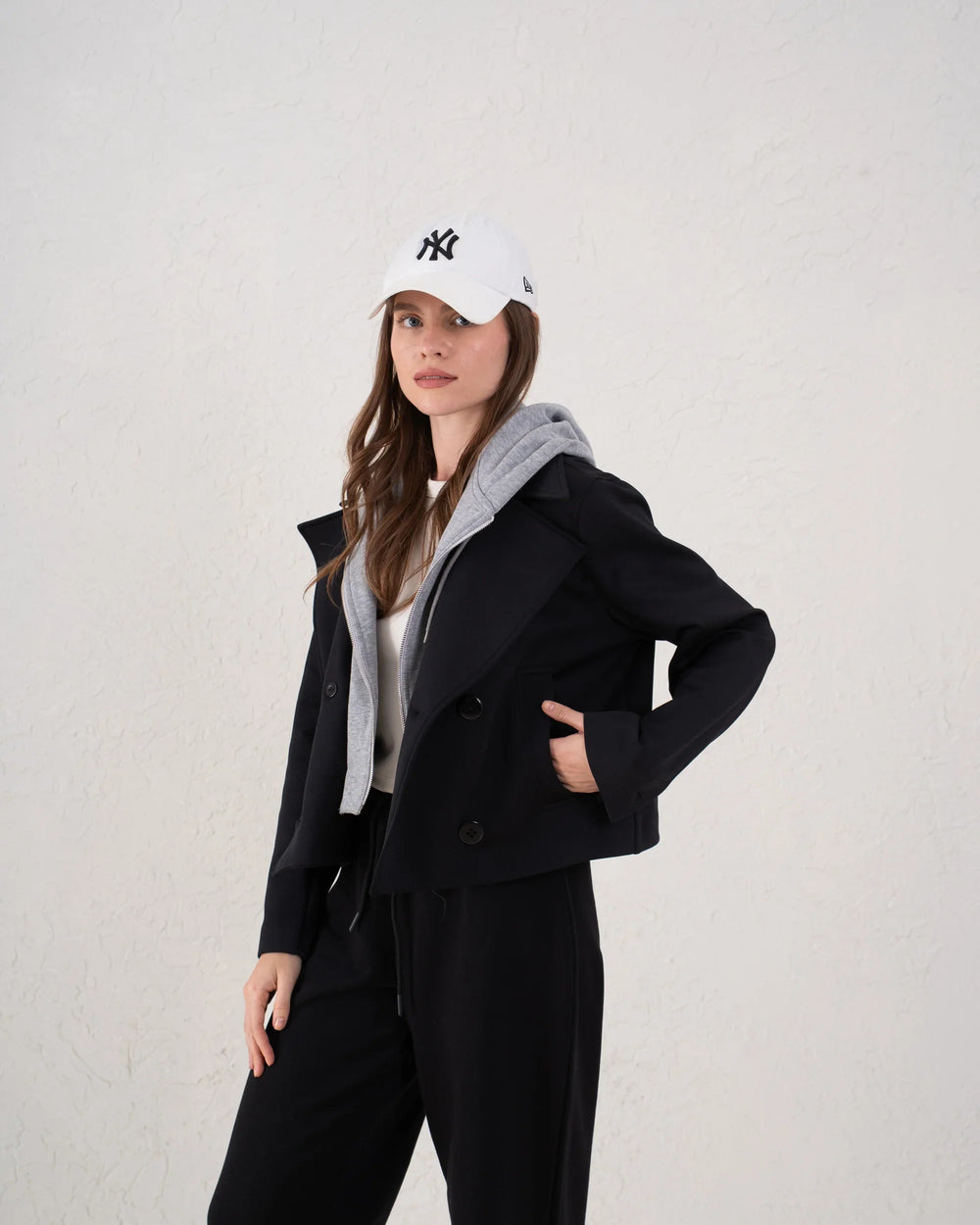 Double Layered Blazer With Hoodie - Venti