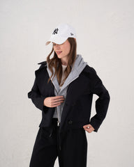 Double Layered Blazer With Hoodie