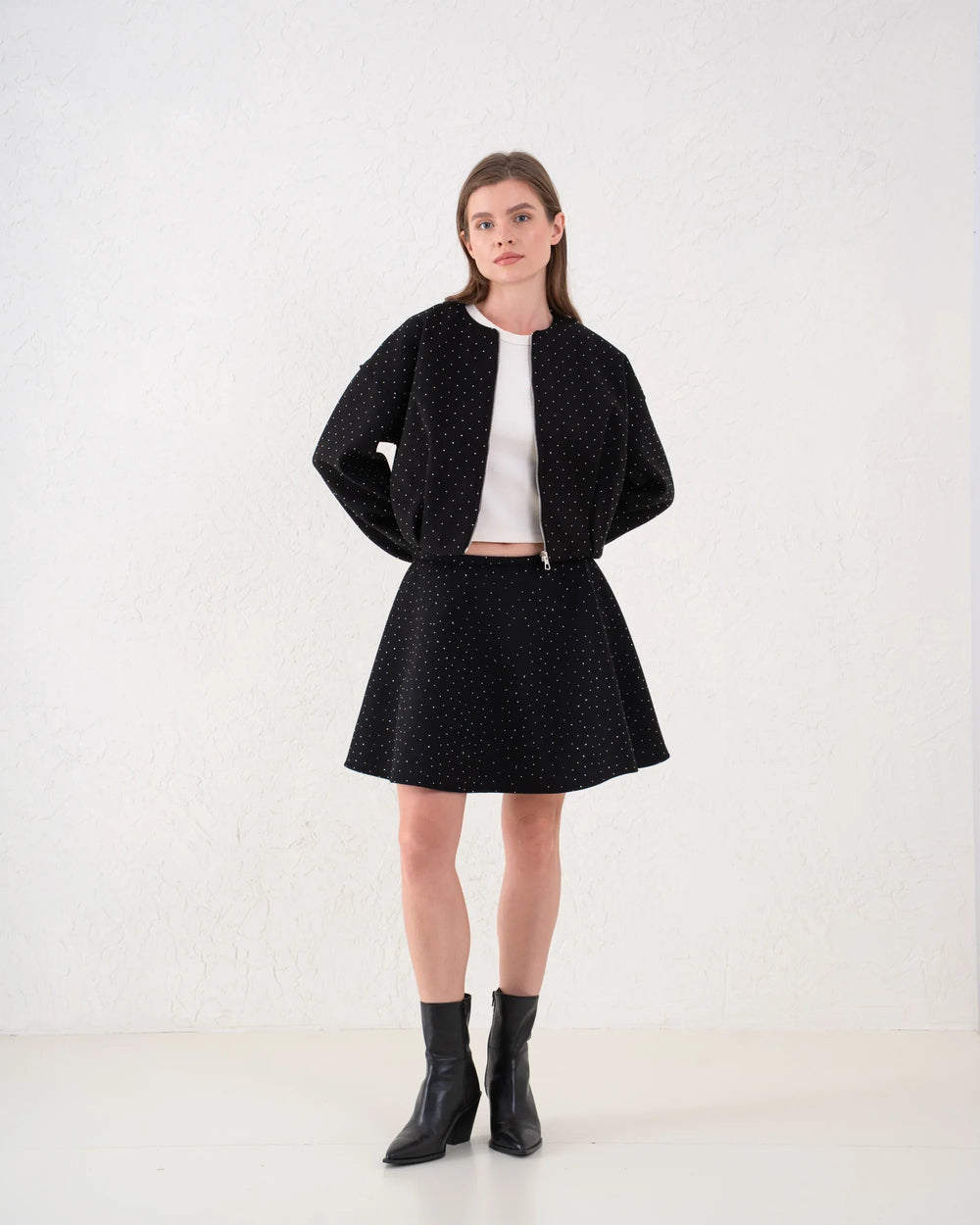 Embellished Sparkling Bomber Jacket - Venti