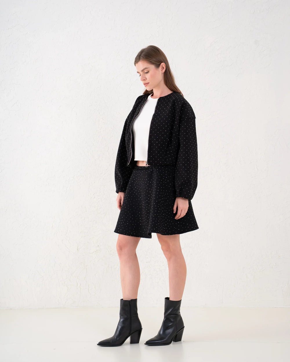 Embellished Sparkling Bomber Jacket - Venti