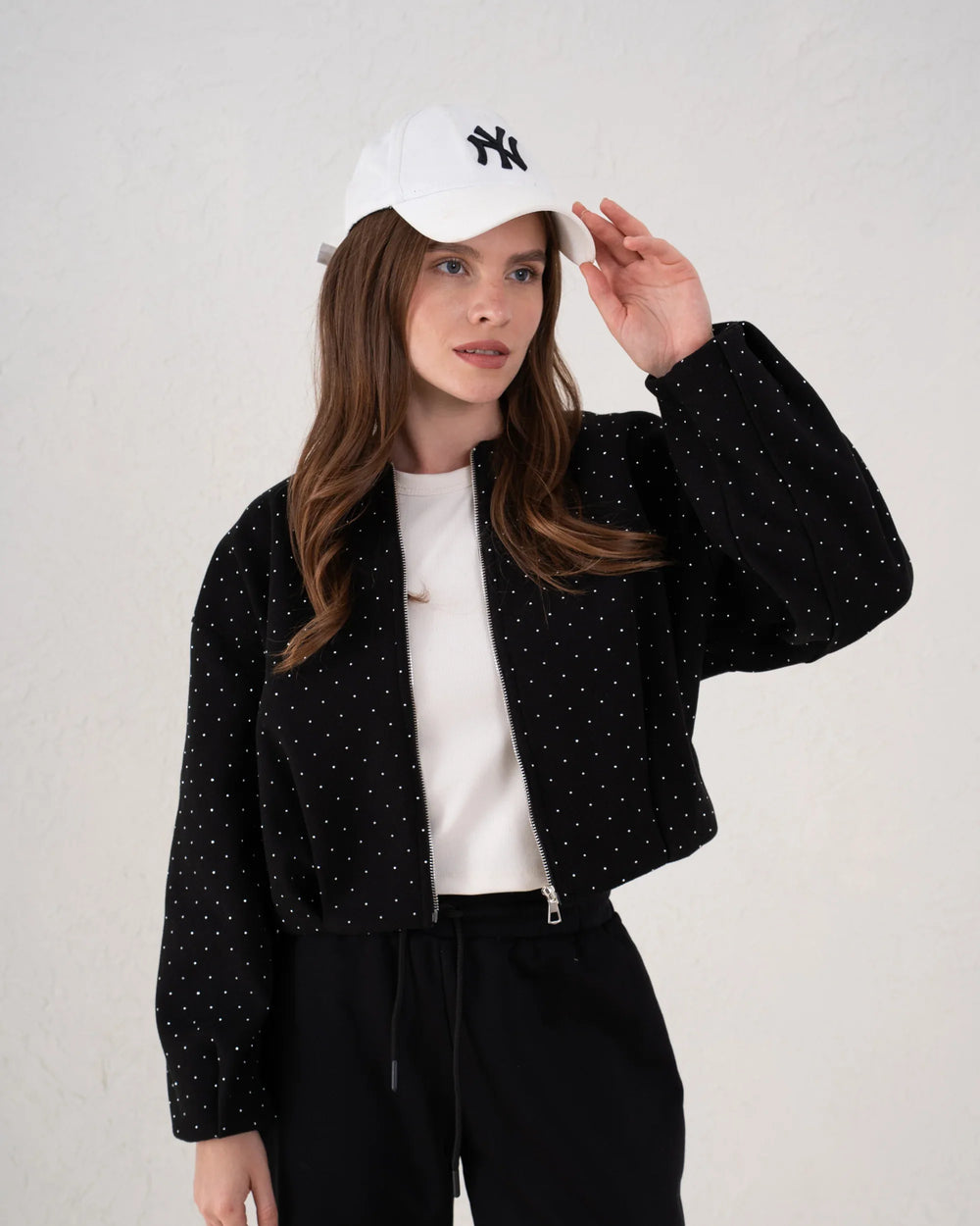 Embellished Sparkling Bomber Jacket - Venti