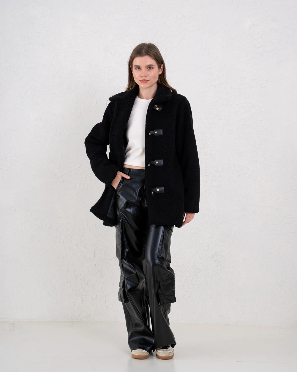 Teddy Coat With Leather Buckle - Venti