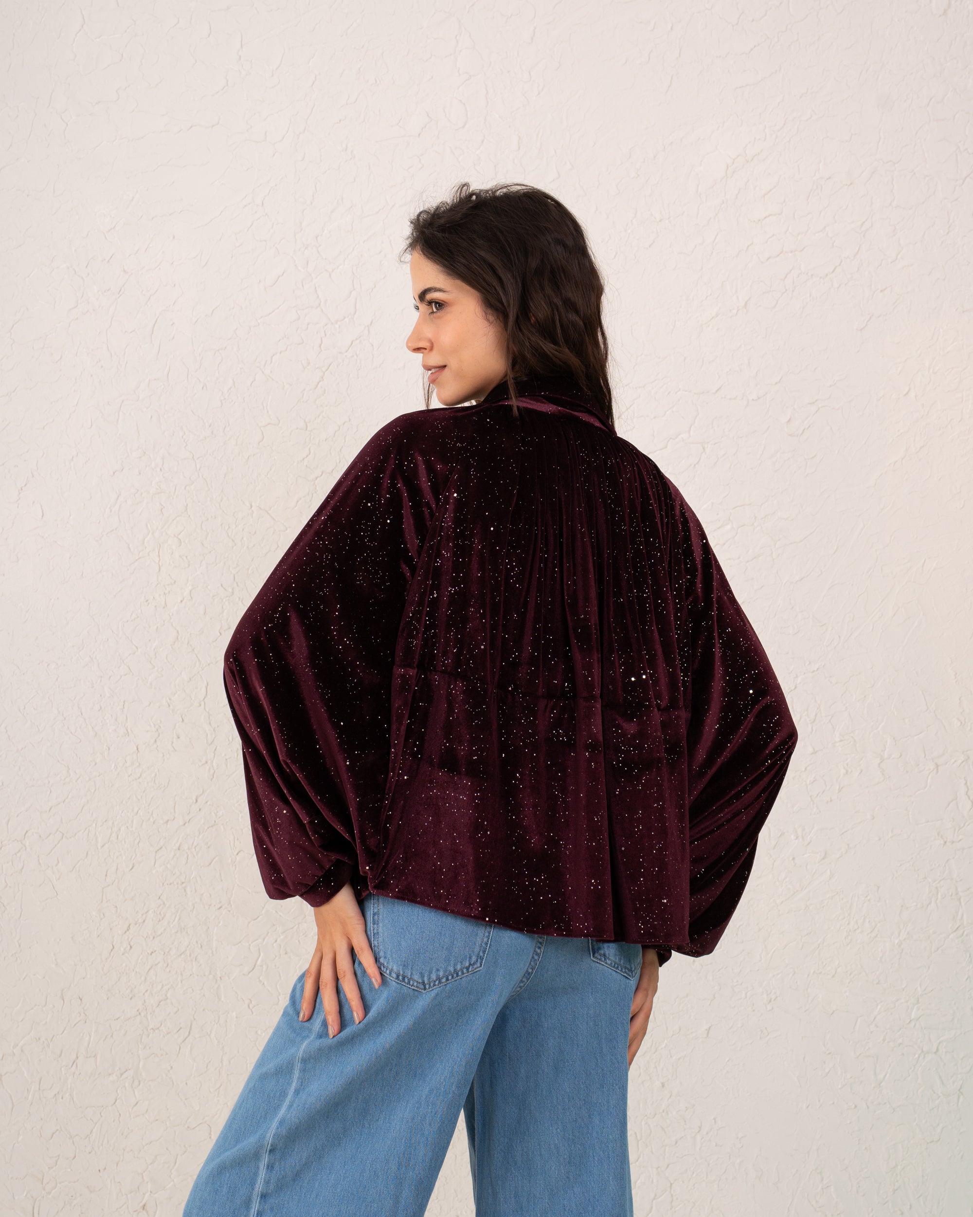 Women velvet balloon Jacket