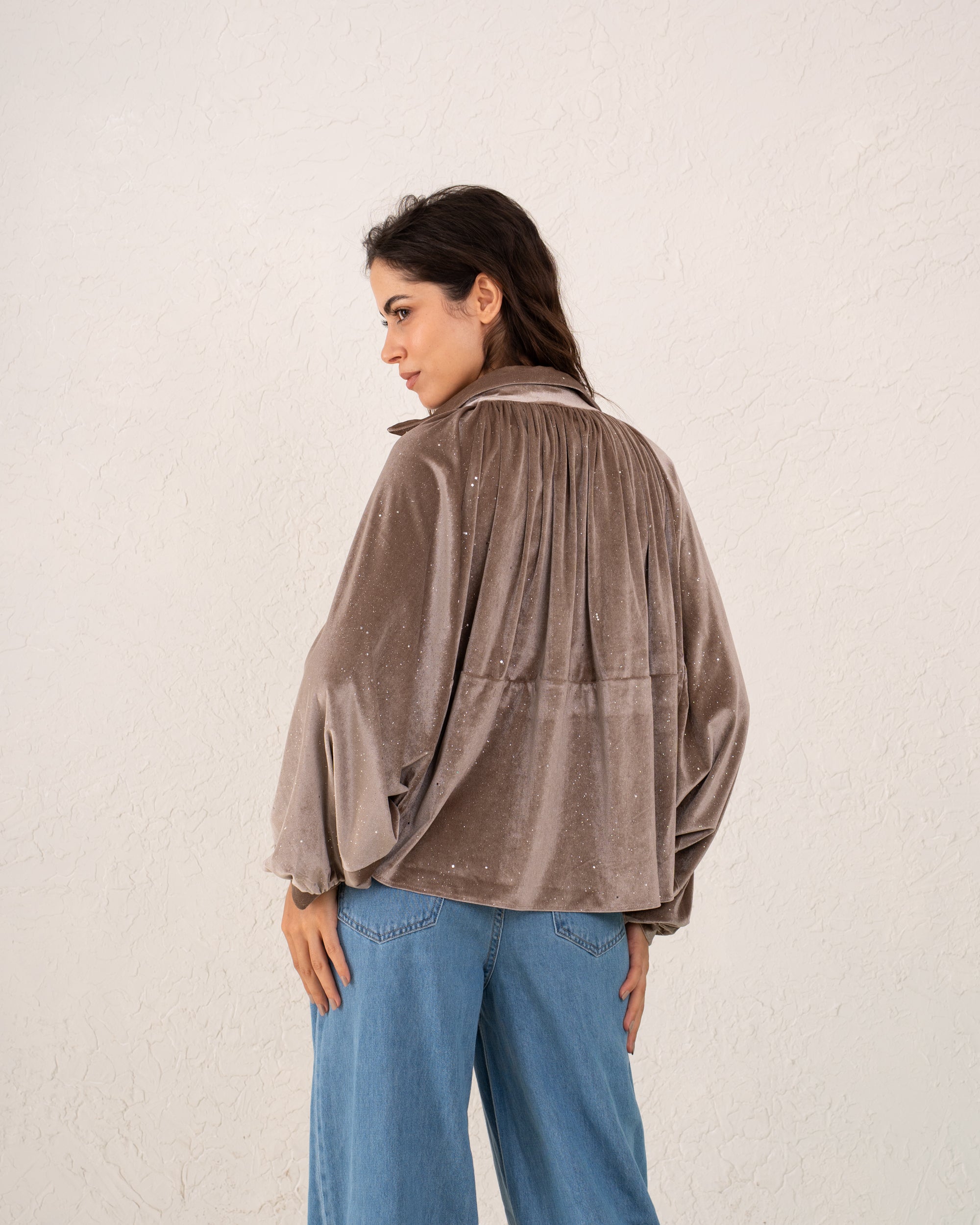 Women velvet balloon Jacket