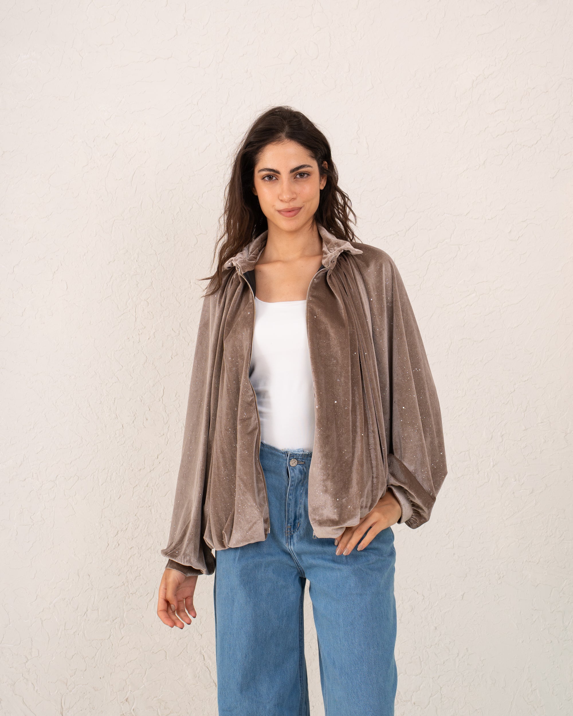 Women velvet balloon Jacket