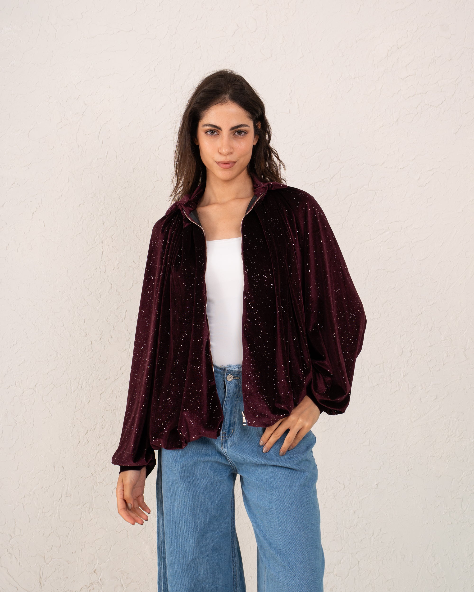 Women velvet balloon Jacket