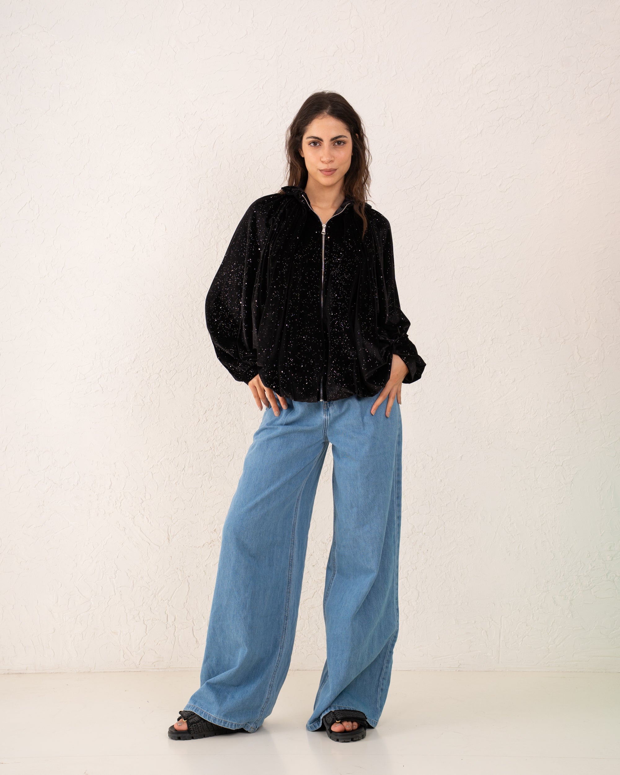Women velvet balloon Jacket