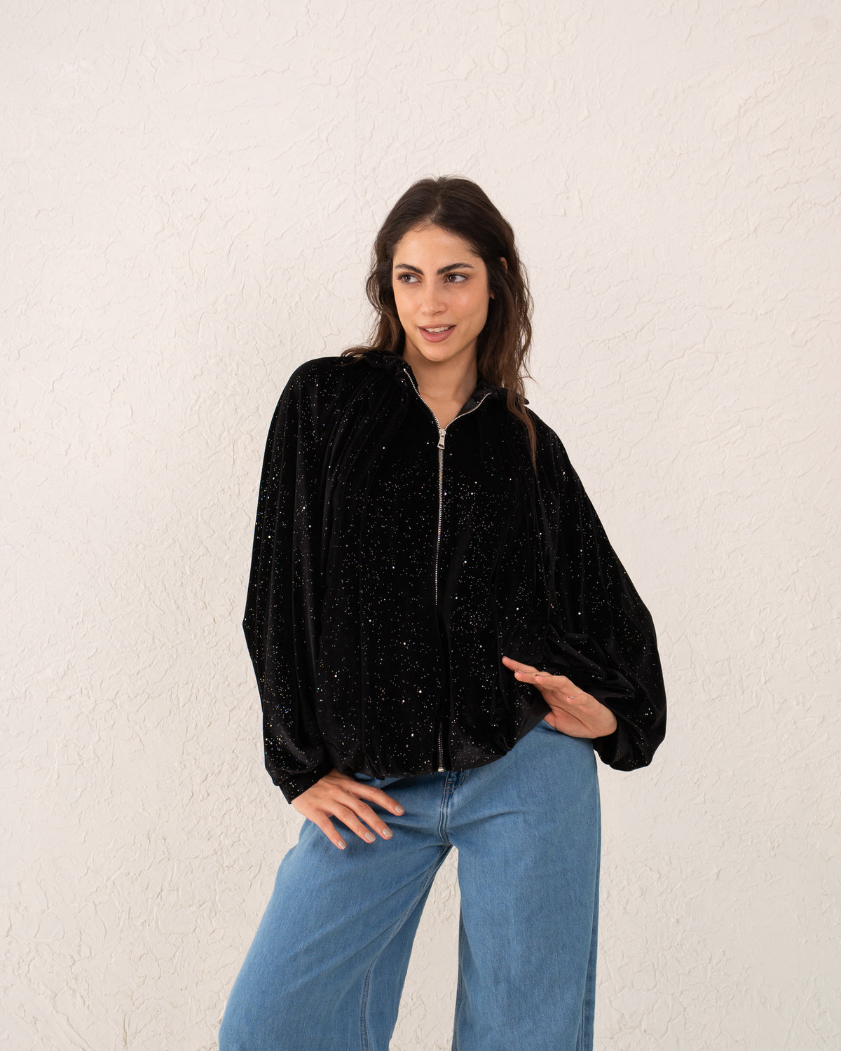 Women velvet balloon Jacket