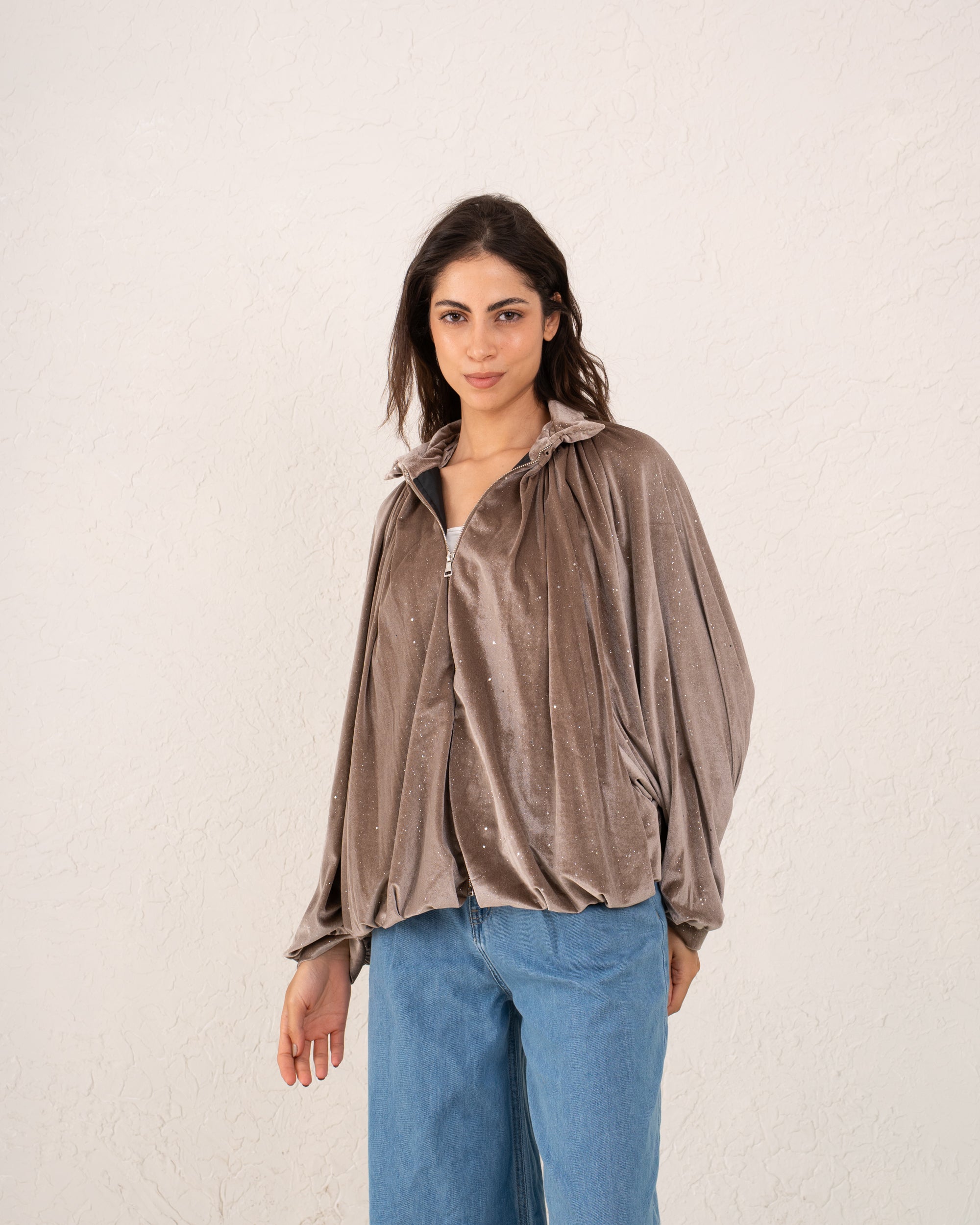 Women velvet balloon Jacket