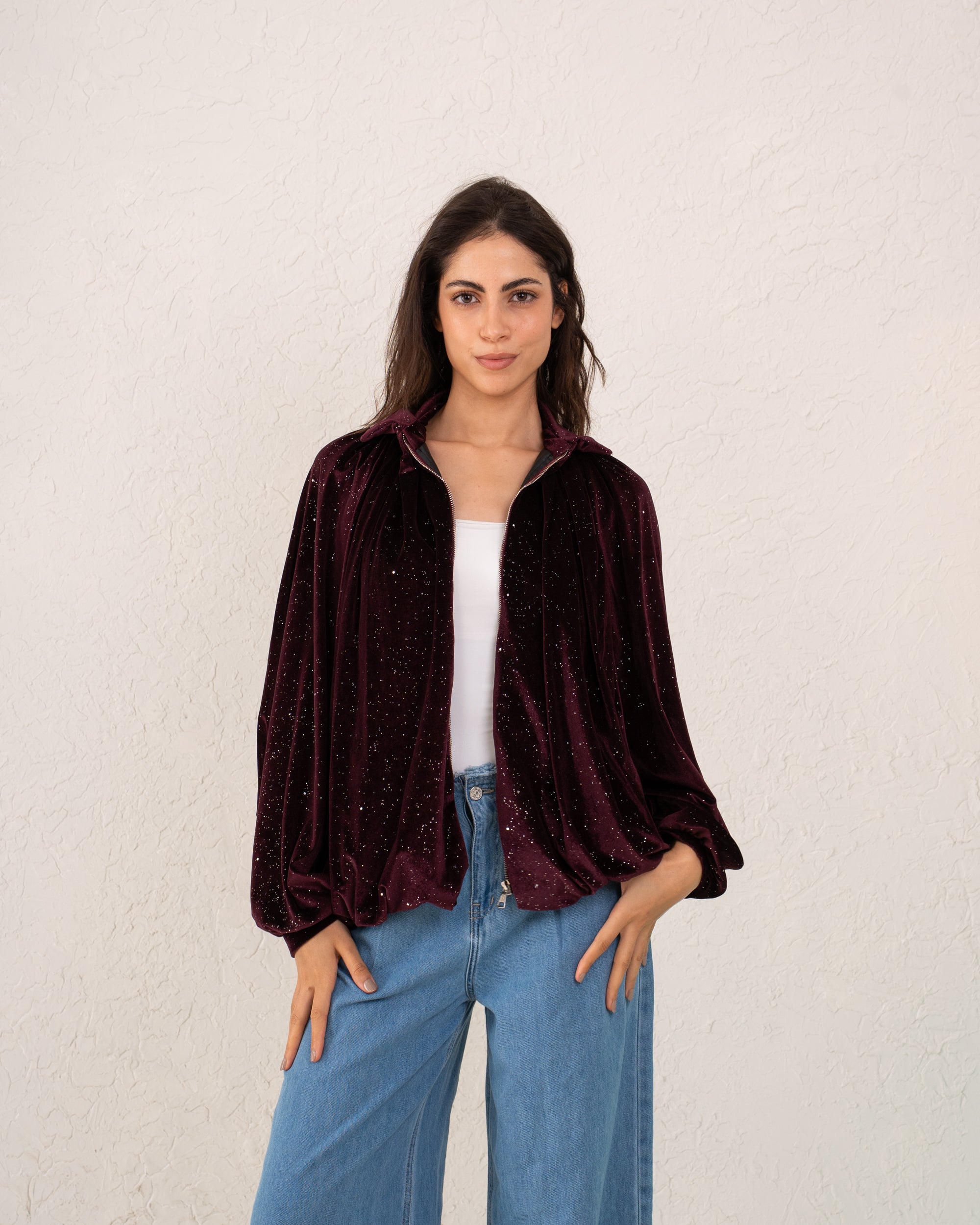 Women velvet balloon Jacket