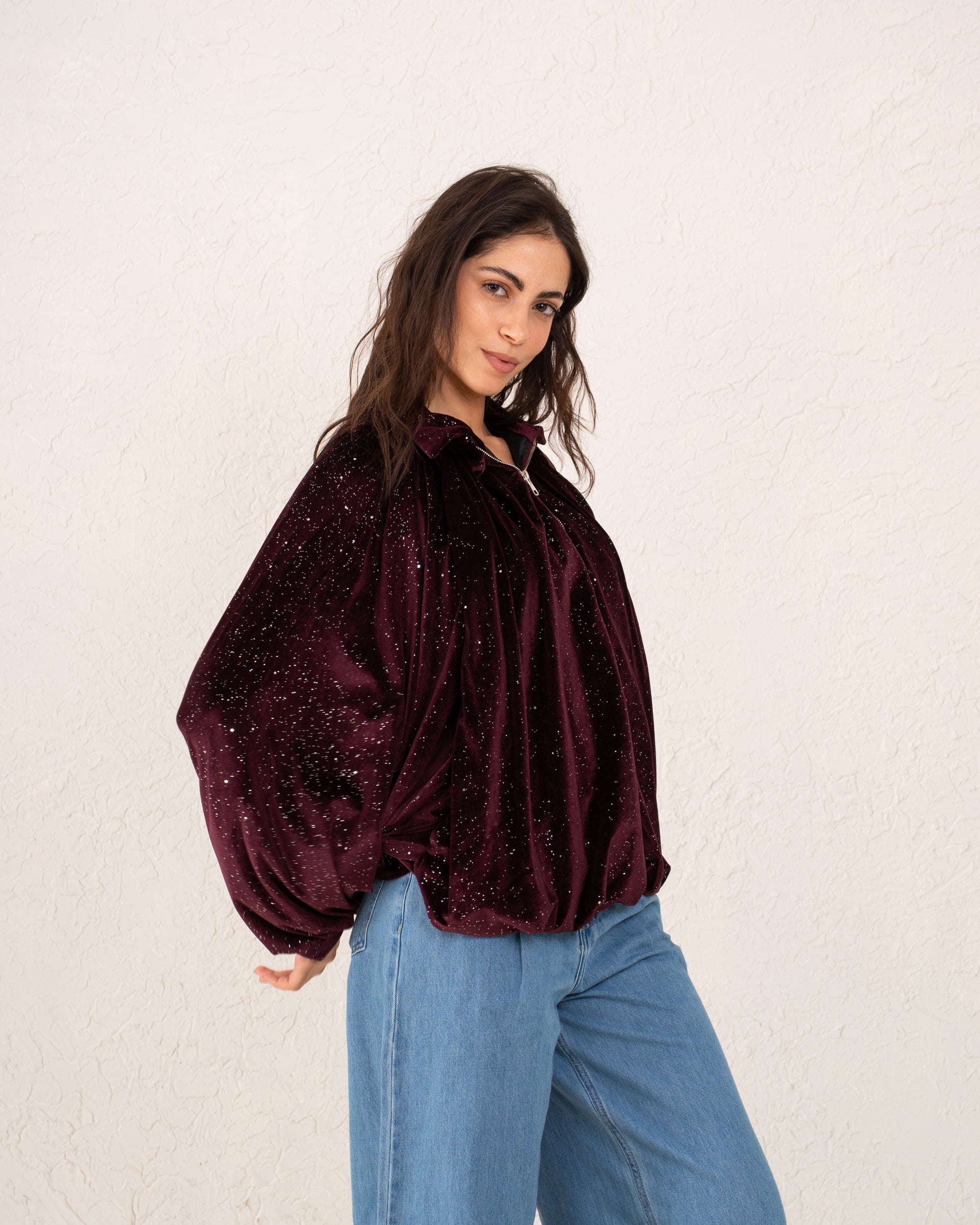 Women velvet balloon Jacket