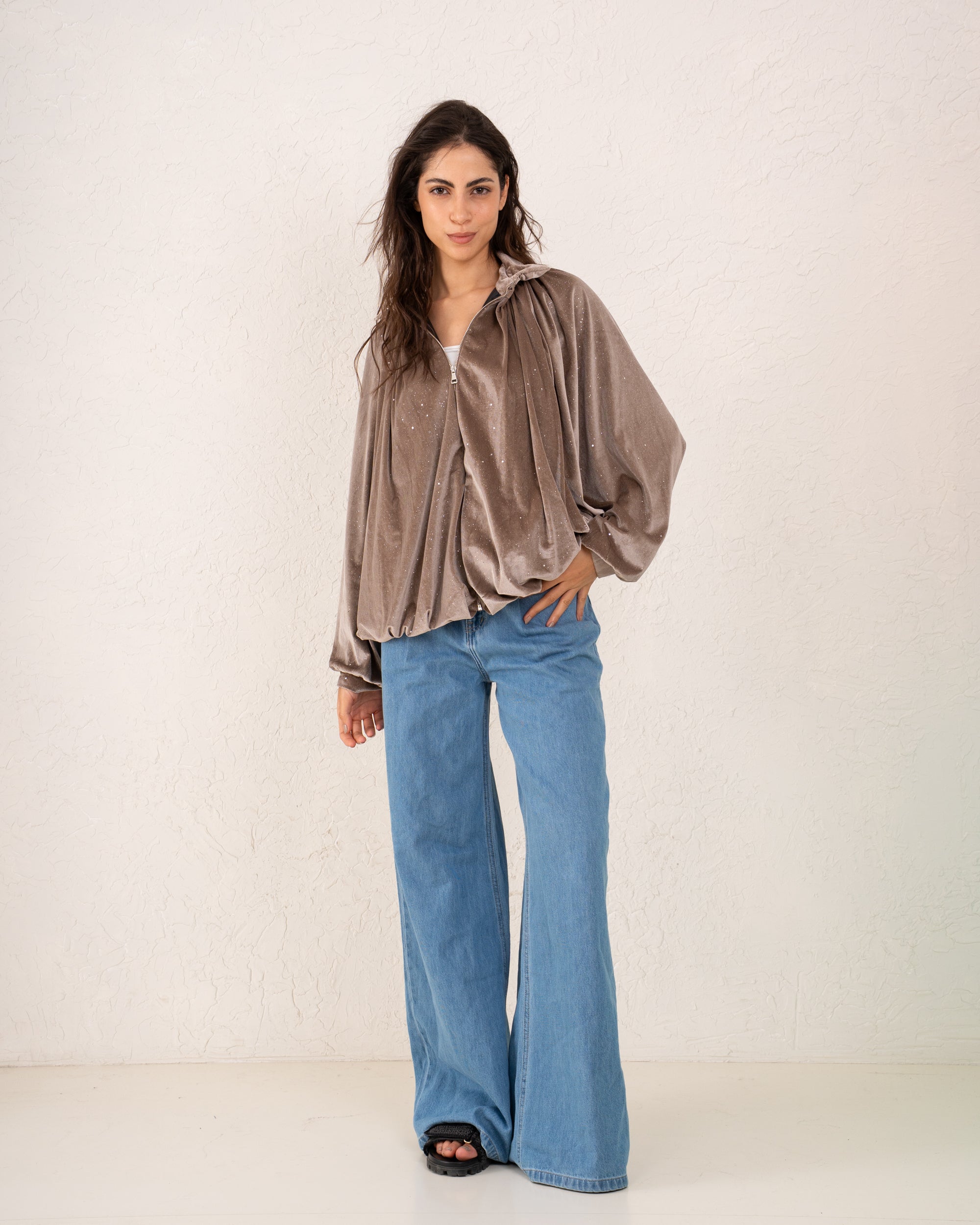 Women velvet balloon Jacket