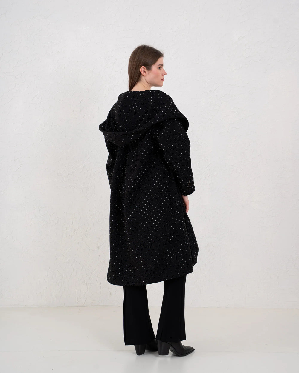 Sparkling Embellished Hooded Coat - Venti