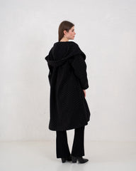 Sparkling Embellished Hooded Coat