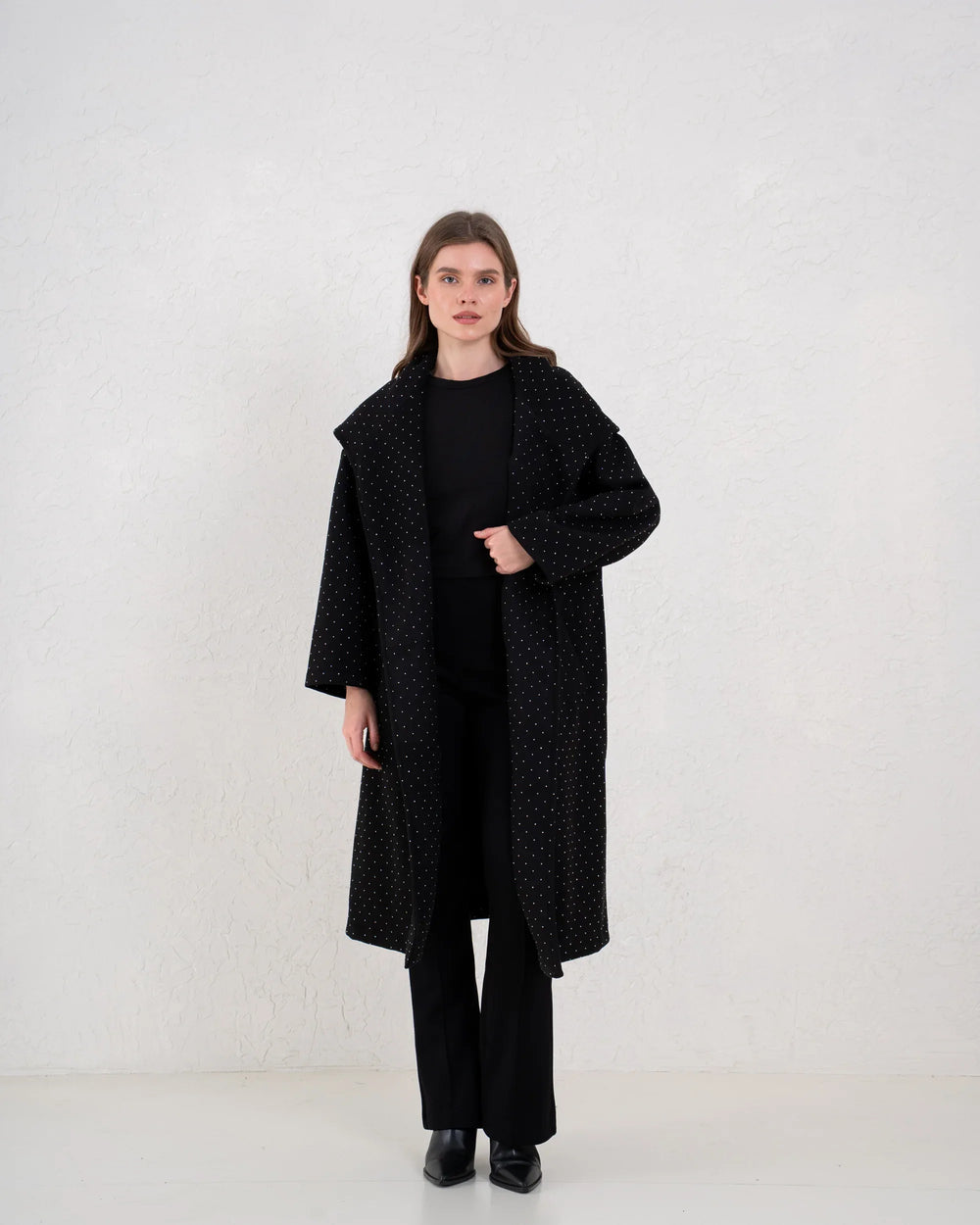 Sparkling Embellished Hooded Coat - Venti