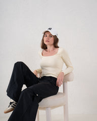 Essential Square Neck Long Sleeve Top