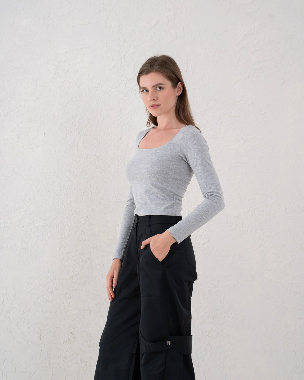 Essential Square Neck Long Sleeve Top - Venti