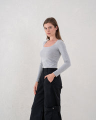 Essential Square Neck Long Sleeve Top