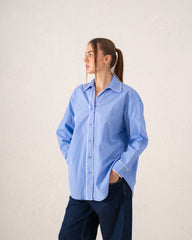 Contrast Piped Oversized Shirt