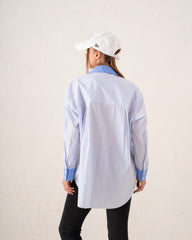 Contrast Collar Oversized Shirt