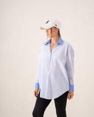 Contrast Collar Oversized Shirt