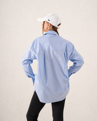 Oversized Statement Shirt With Gold Brooch Detail