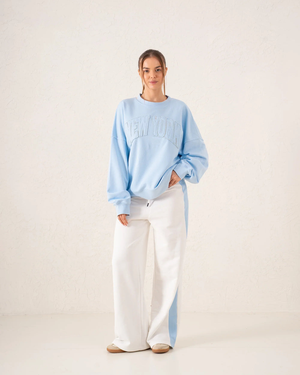 Contrast Wide-Leg Side Stripe Pants - Venti