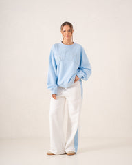 Contrast Wide-Leg Side Stripe Pants