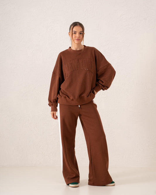 Contrast Wide-Leg Side Stripe Pants