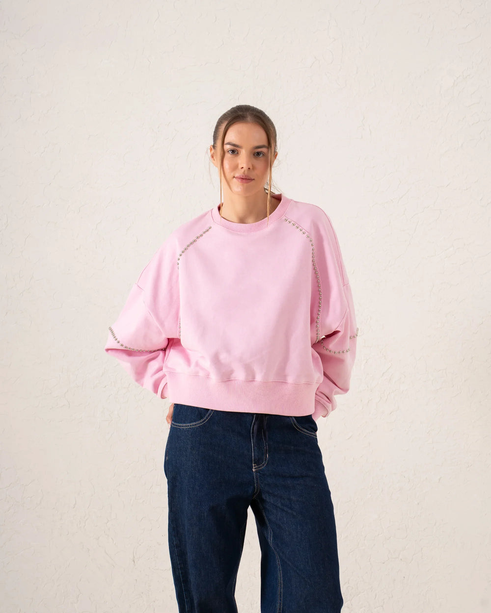 Studded Detail Oversized Sweatshirt - Venti
