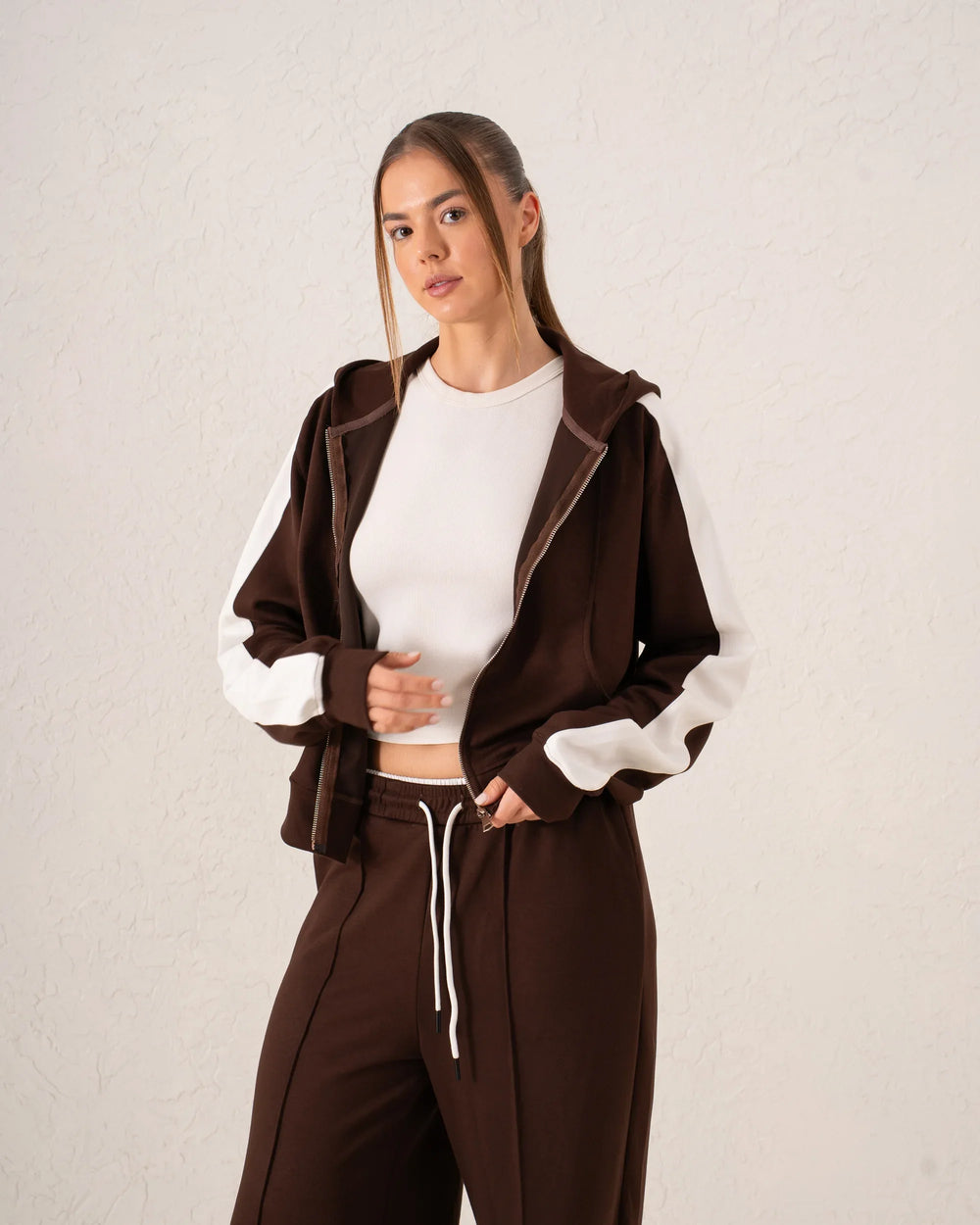 Contrast Sleeve Zip-Up Jacket - Venti