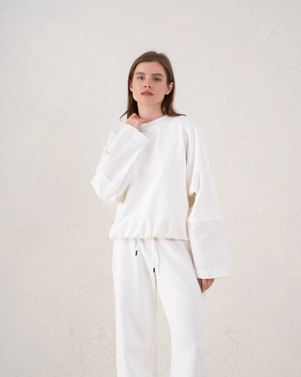 Contrast Panel Wide Sleeve Sweatshirt - Venti