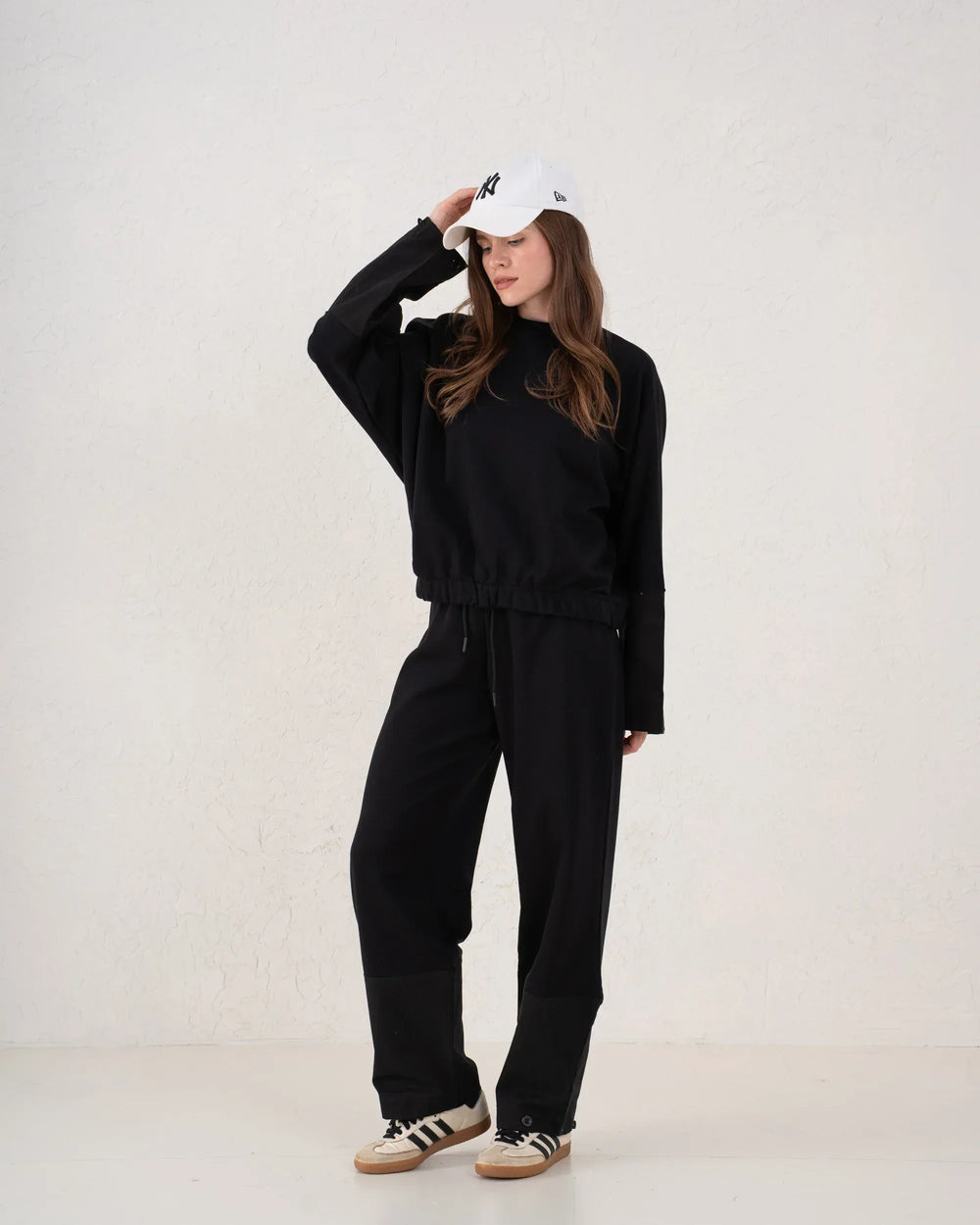 Contrast Panel Wide Leg Pants - Venti