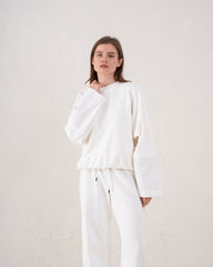 Contrast Panel Wide Sleeve Sweatshirt