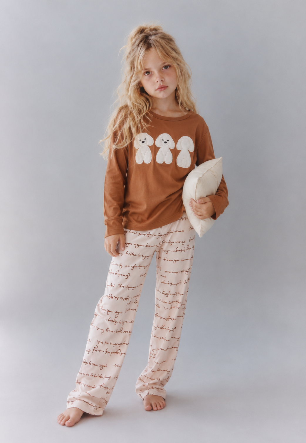 Cozy Puppy Print Pajama Set