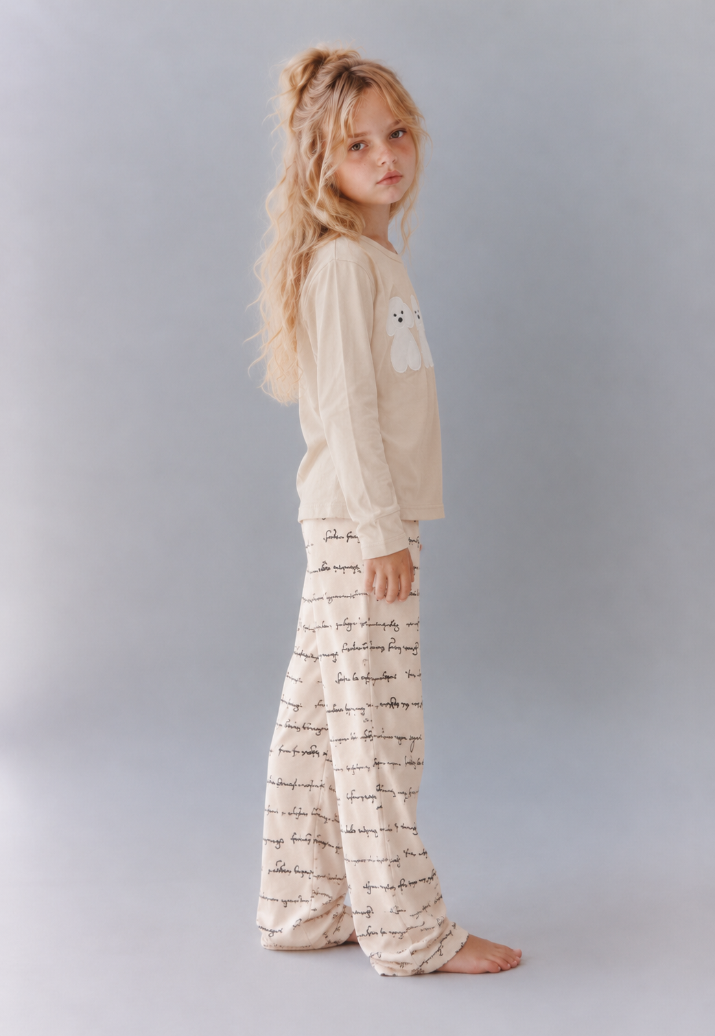 Cozy Puppy Print Pajama Set
