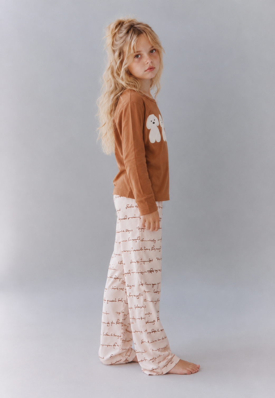 Cozy Puppy Print Pajama Set