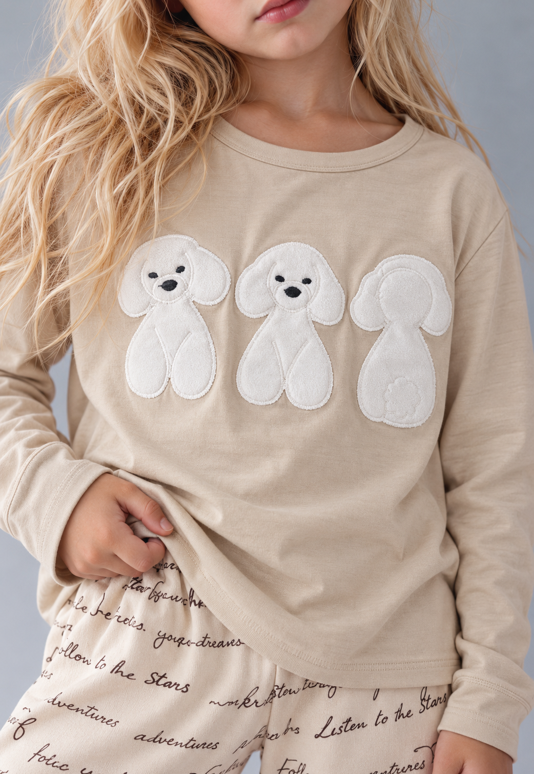 Cozy Puppy Print Pajama Set