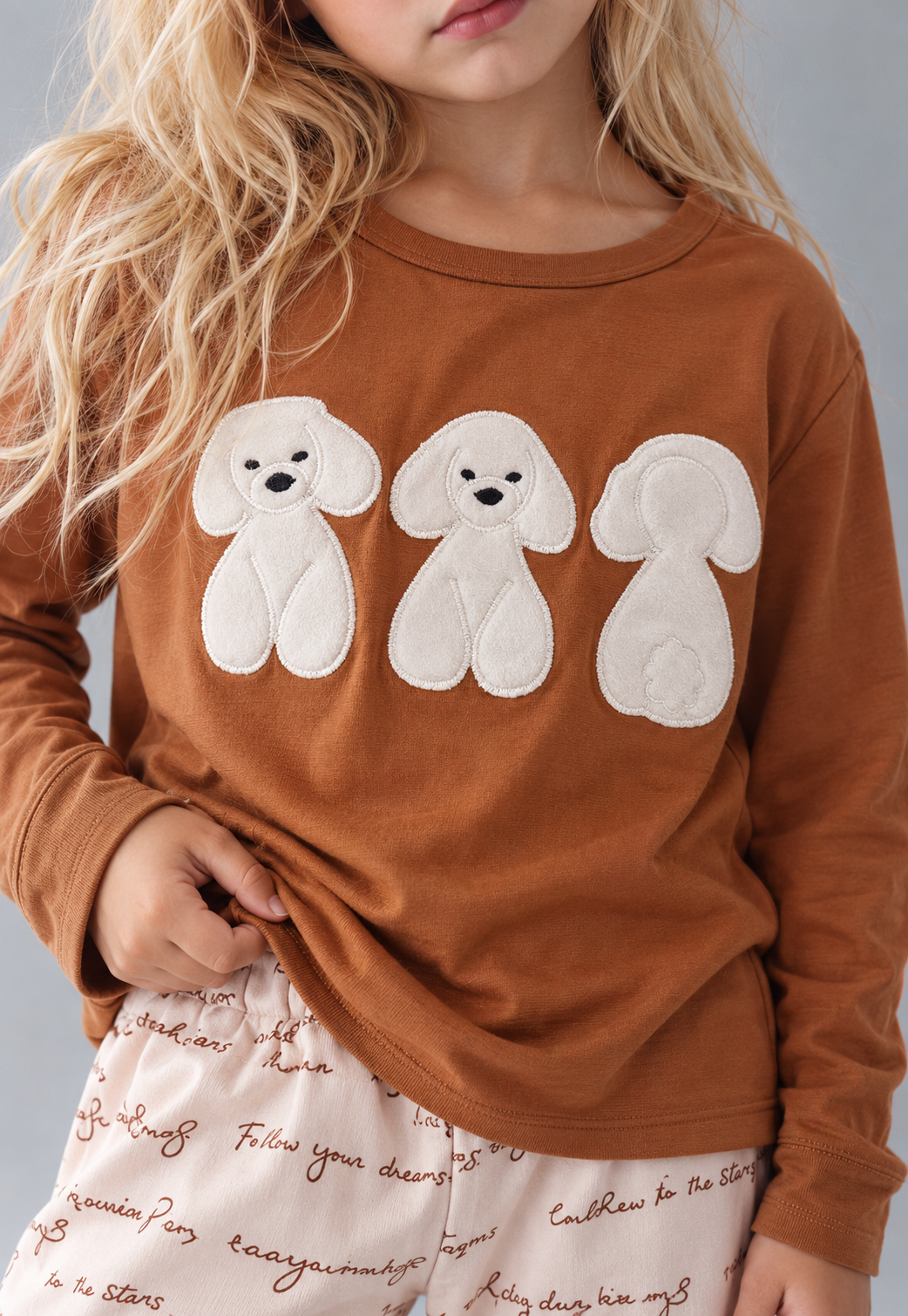 Cozy Puppy Print Pajama Set