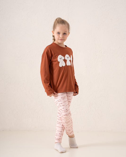 Cozy Puppy Print Pajama Set