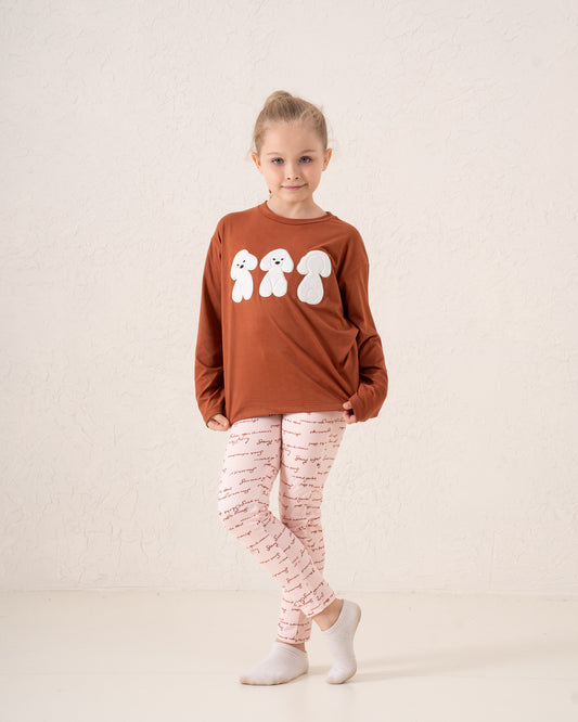 Cozy Puppy Print Pajama Set