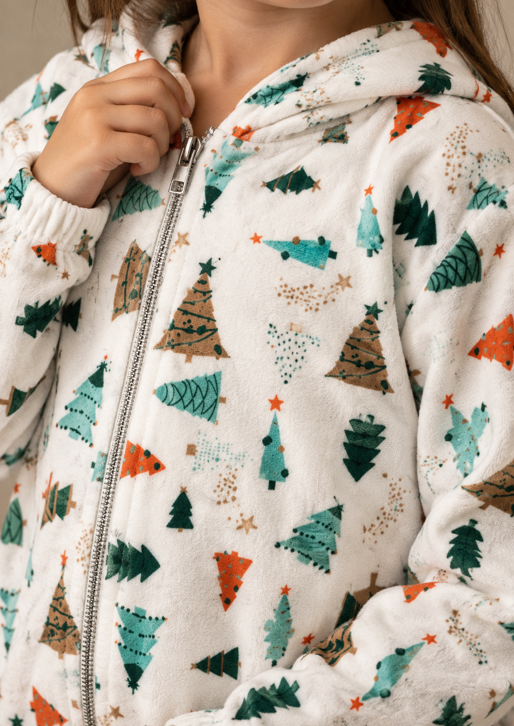 X-Mas Trees Printed Fleece Onesie