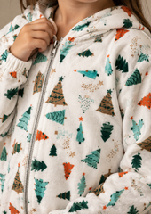 X-Mas Trees Printed Fleece Onesie
