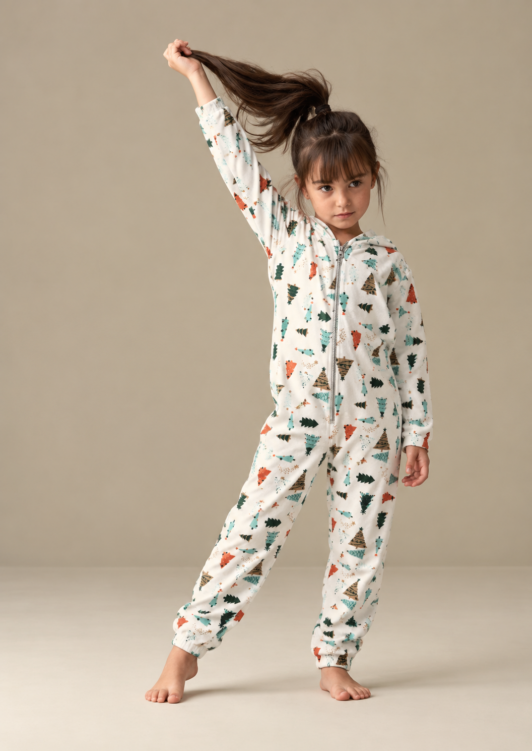 X-Mas Trees Printed Fleece Onesie