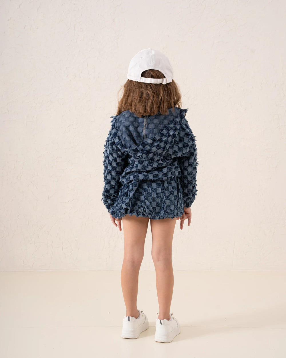 Textured Denim Bomber Jacket - Venti