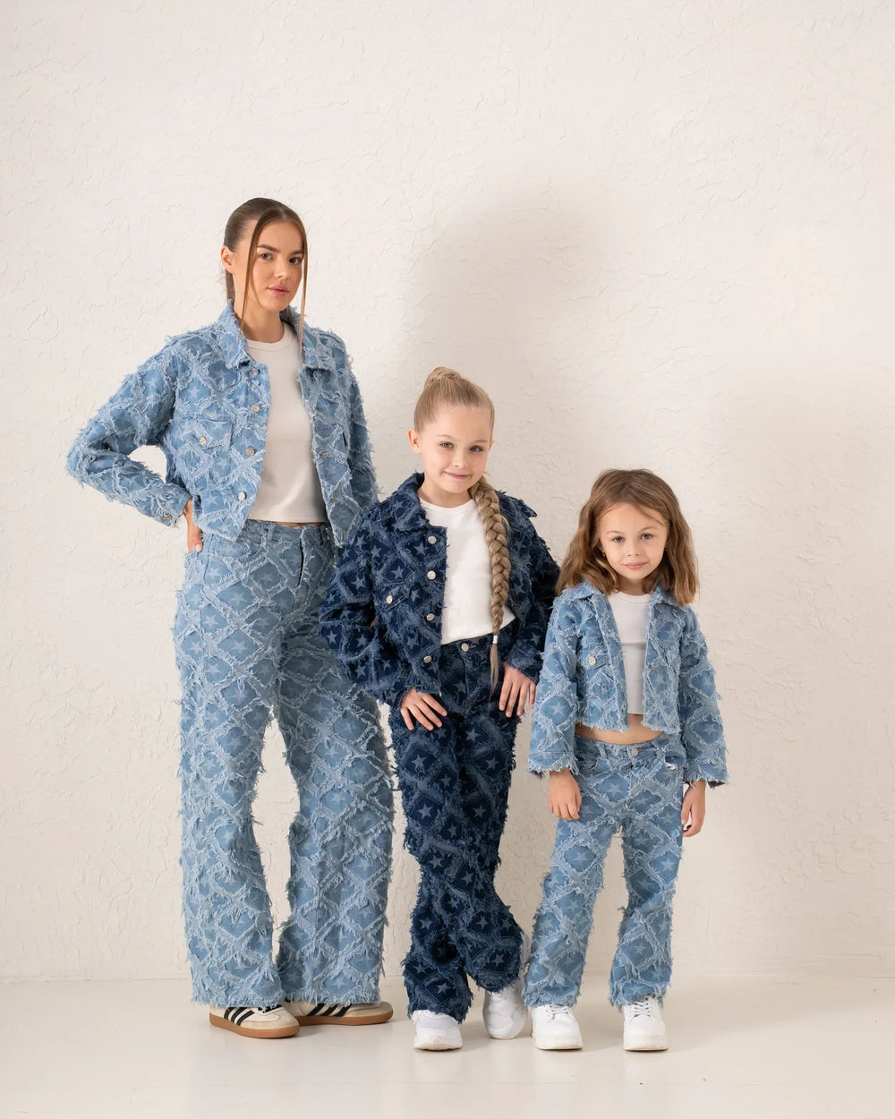 Fringed Denim Star Patchwork Straight Pants - Venti