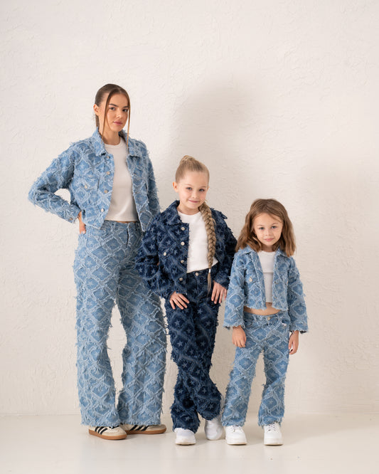 Fringed Denim Straight Pants