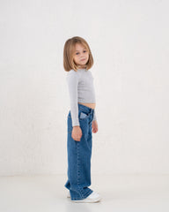 Girl midrise straight denim